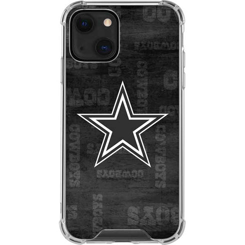 NFL Dallas Cowboys Black & White iPhone 14 Plus Clear Case