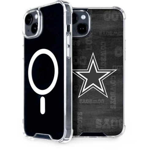 NFL Dallas Cowboys Black & White iPhone 15 Plus MagSafe Case
