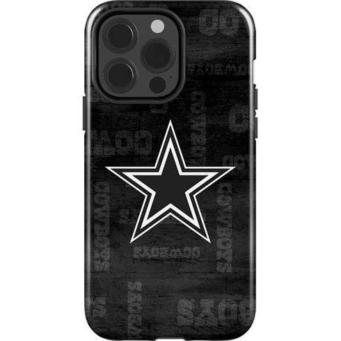 NFL Dallas Cowboys Black & White iPhone 15 Pro Impact Case