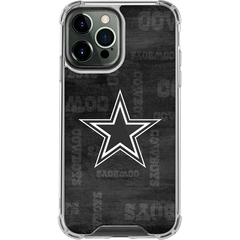 NFL Dallas Cowboys Black & White iPhone 15 Pro Max Clear Case