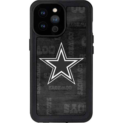 NFL Dallas Cowboys Black & White iPhone 14 Pro Max Waterproof Case