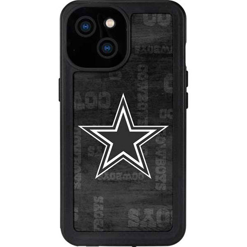 NFL Dallas Cowboys Black & White iPhone 15 Waterproof Case