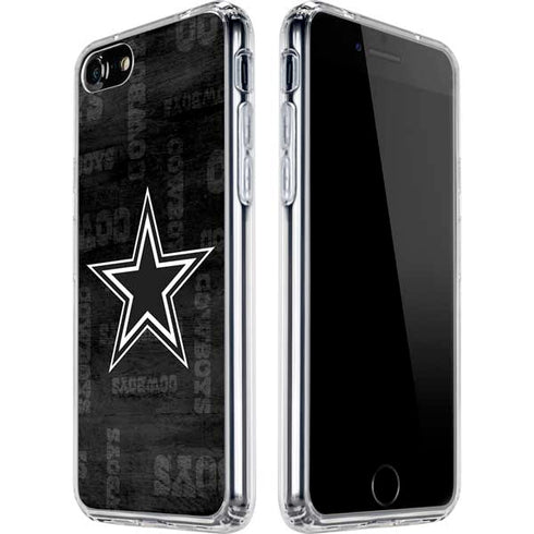 NFL Dallas Cowboys Black & White iPhone SE (2nd & 3rd Gen) Clear Case