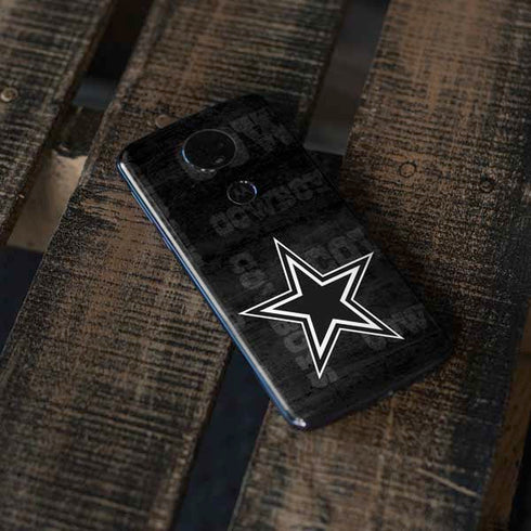 NFL Dallas Cowboys Black & White Moto E5 Plus Skin
