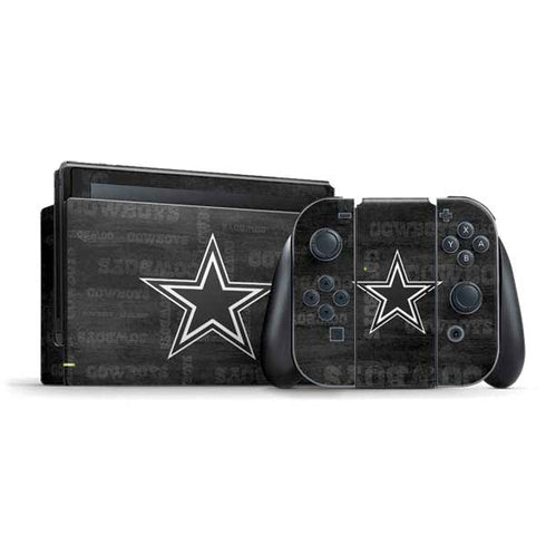 NFL Dallas Cowboys Black & White Nintendo Switch Bundle Skin