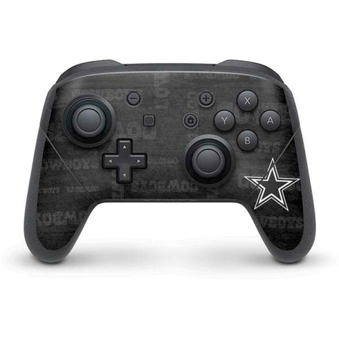 NFL Dallas Cowboys Black & White Nintendo Switch Pro Controller Skin