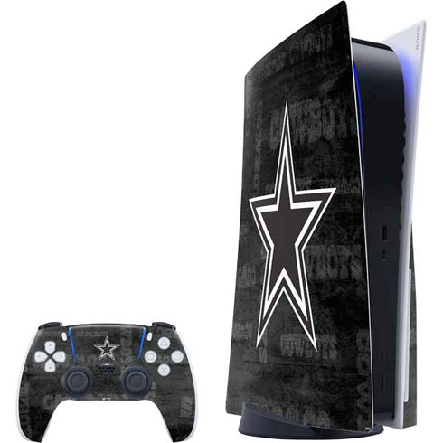 NFL Dallas Cowboys Black & White PS5 Bundle Skin