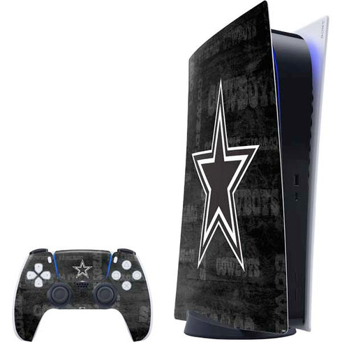 NFL Dallas Cowboys Black & White PS5 Digital Edition Bundle Skin