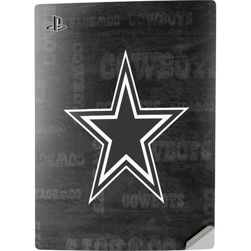 NFL Dallas Cowboys Black & White PS5 Digital Edition Console Skin