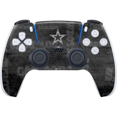 NFL Dallas Cowboys Black & White PS5 Controller Skin