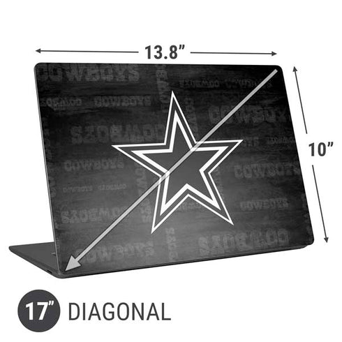 NFL Dallas Cowboys Black & White Universal Laptop 17in (13.8 x 10in) Skin