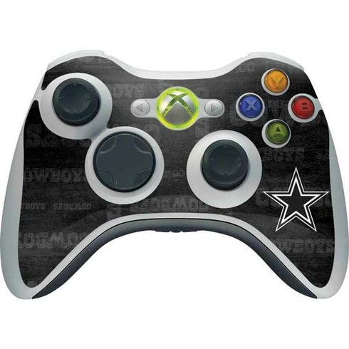 NFL Dallas Cowboys Black & White Xbox 360 Wireless Controller Skin