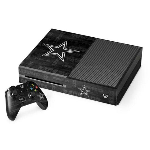 NFL Dallas Cowboys Black & White Xbox One Console and Controller Bundle Skin