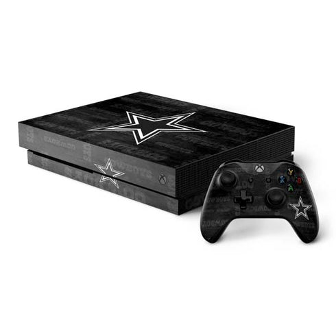 NFL Dallas Cowboys Black & White Xbox One X Bundle Skin