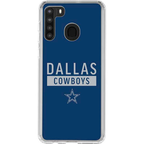 NFL Dallas Cowboys Blue Performance Series Galaxy A21 Clear Case