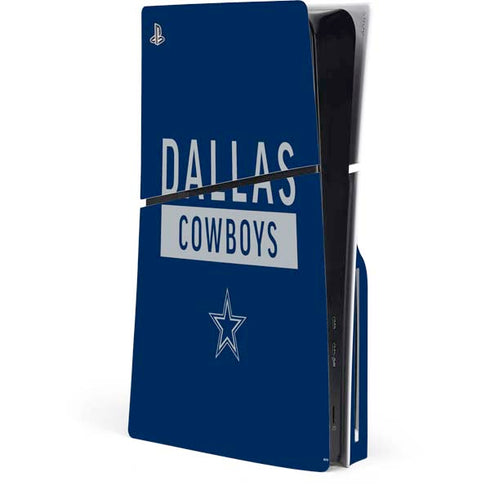 NFL Dallas Cowboys Blue Performance Series PS5 Slim Disk Console Skin