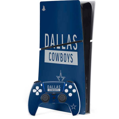 NFL Dallas Cowboys Blue Performance Series PS5 Slim Digital Edition Bundle Skin