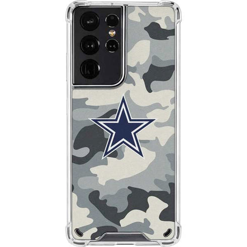 NFL Dallas Cowboys Camo Galaxy S21 Ultra 5G Clear Case