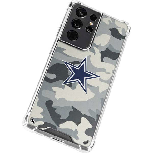 NFL Dallas Cowboys Camo Galaxy S21 Ultra 5G Clear Case