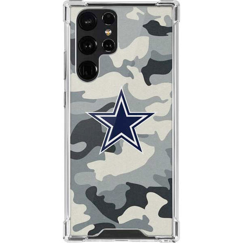 NFL Dallas Cowboys Camo Galaxy S22 Ultra Clear Case