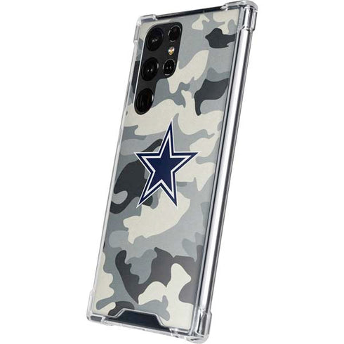 NFL Dallas Cowboys Camo Galaxy S22 Ultra Clear Case