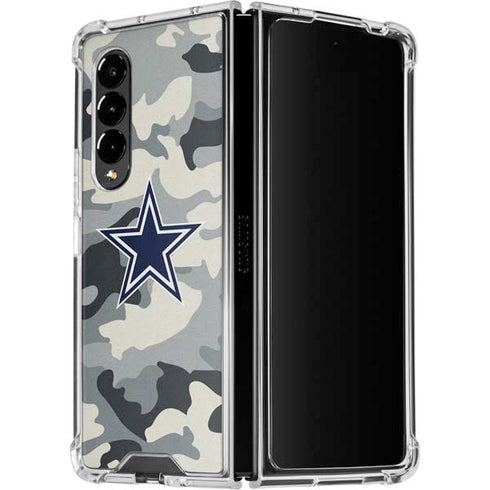 NFL Dallas Cowboys Camo Galaxy Z Fold4 5G Clear Case