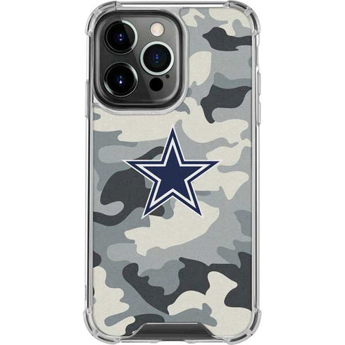 NFL Dallas Cowboys Camo iPhone 14 Pro Clear Case