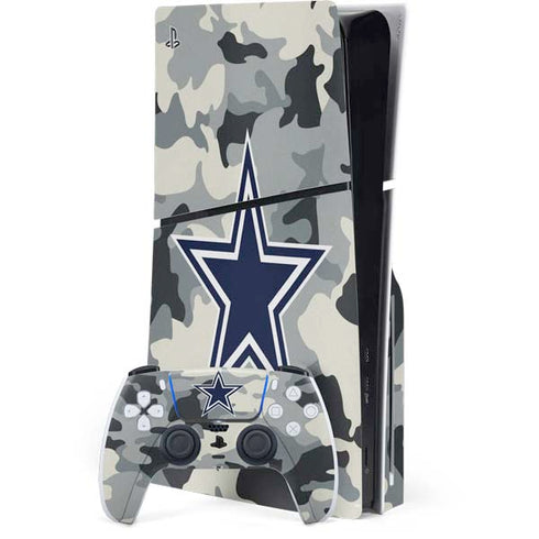NFL Dallas Cowboys Camo PS5 Slim Disk Bundle Skin