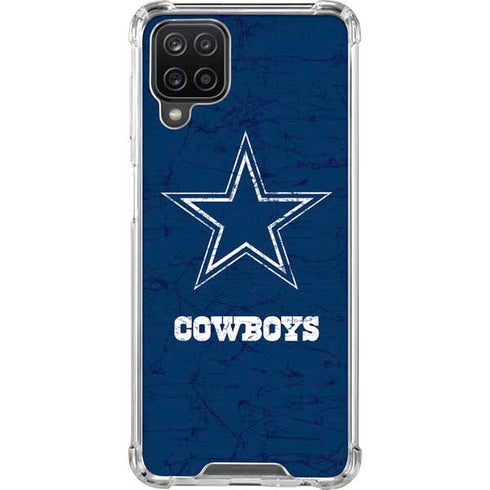 NFL Dallas Cowboys Distressed Galaxy A12 Clear Case