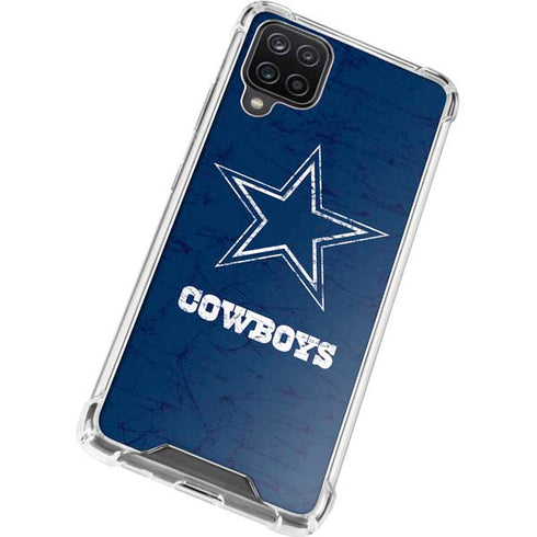 NFL Dallas Cowboys Distressed Galaxy A12 Clear Case
