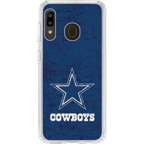 NFL Dallas Cowboys Distressed Galaxy A20 Clear Case