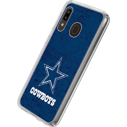 NFL Dallas Cowboys Distressed Galaxy A20 Clear Case
