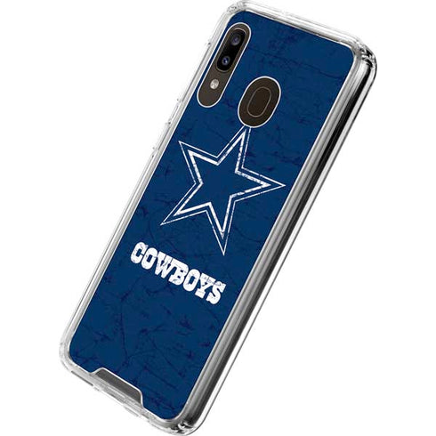 NFL Dallas Cowboys Distressed Galaxy A30 Clear Case
