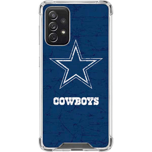 NFL Dallas Cowboys Distressed Galaxy A72 5G Clear Case