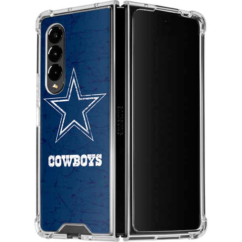 NFL Dallas Cowboys Distressed Galaxy Z Fold4 5G Clear Case