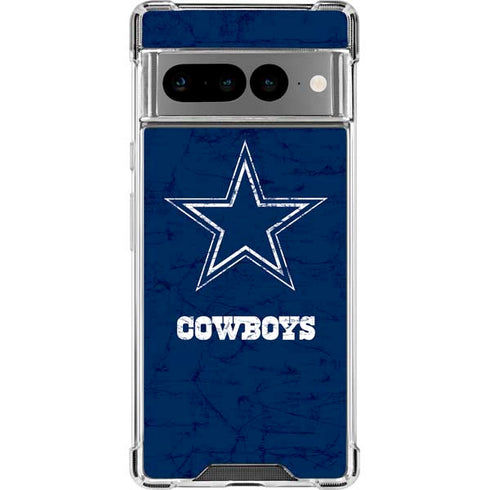 NFL Dallas Cowboys Distressed Google Pixel 7 Pro Clear Case