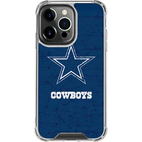 NFL Dallas Cowboys Distressed iPhone 15 Pro Clear Case