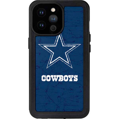 NFL Dallas Cowboys Distressed iPhone 14 Pro Max Waterproof Case