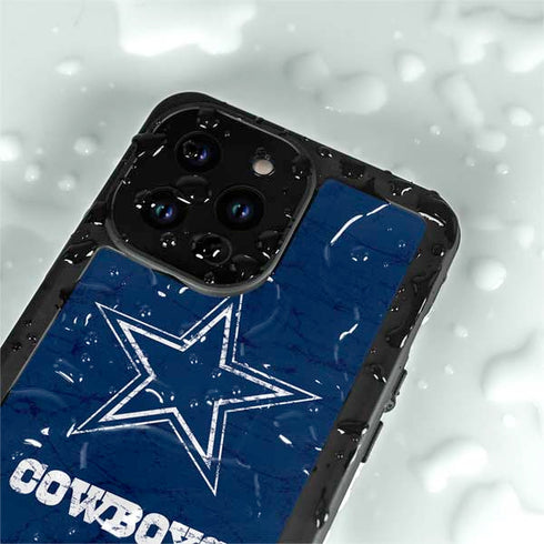 NFL Dallas Cowboys Distressed iPhone 14 Pro Max Waterproof Case