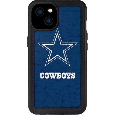 NFL Dallas Cowboys Distressed iPhone 15 Plus Waterproof Case