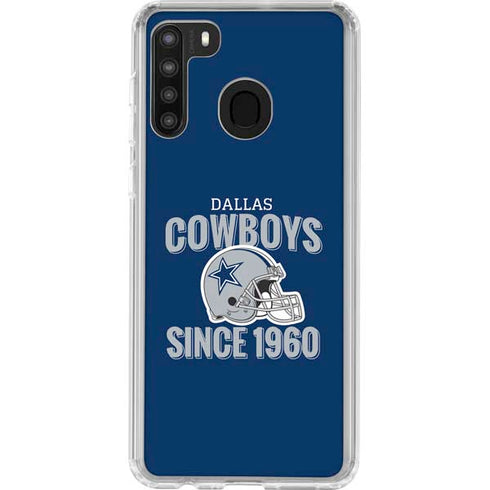 NFL Dallas Cowboys Helmet Galaxy A21 Clear Case