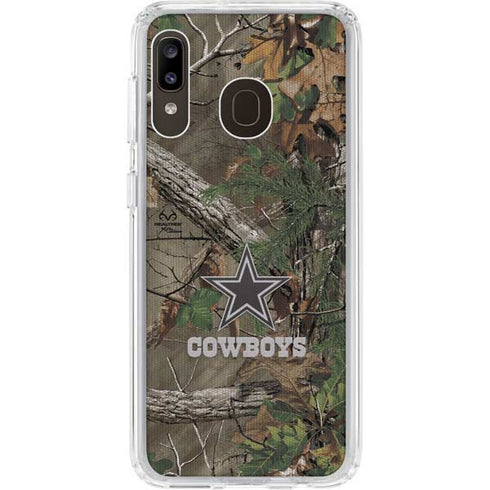 NFL Dallas Cowboys Realtree Xtra Green Camo Galaxy A20 Clear Case