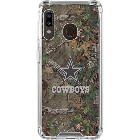 NFL Dallas Cowboys Realtree Xtra Green Camo Galaxy A30 Clear Case