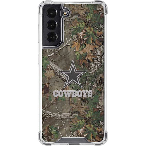 NFL Dallas Cowboys Realtree Xtra Green Camo Galaxy S22 Clear Case