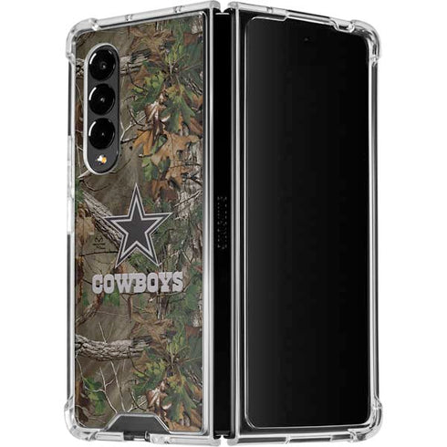 NFL Dallas Cowboys Realtree Xtra Green Camo Galaxy Z Fold4 5G Clear Case