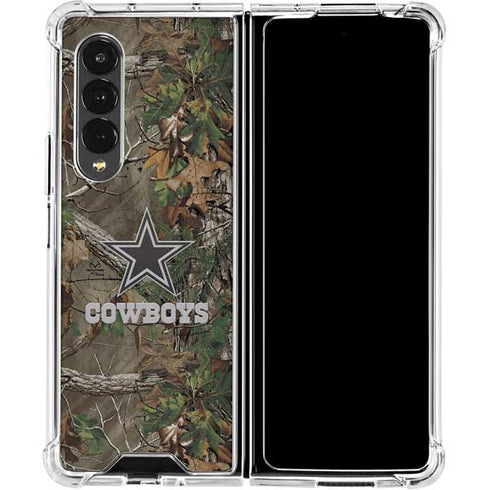 NFL Dallas Cowboys Realtree Xtra Green Camo Galaxy Z Fold4 5G Clear Case