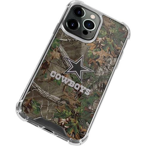 NFL Dallas Cowboys Realtree Xtra Green Camo iPhone 15 Pro Clear Case