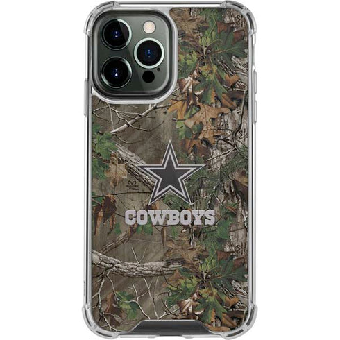 NFL Dallas Cowboys Realtree Xtra Green Camo iPhone 14 Pro Max Clear Case