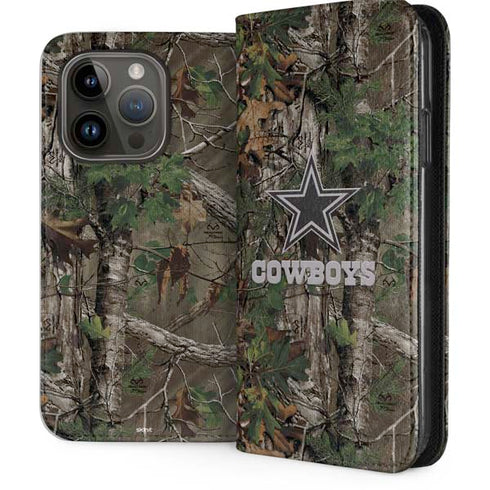 NFL Dallas Cowboys Realtree Xtra Green Camo iPhone 15 Pro Folio Case