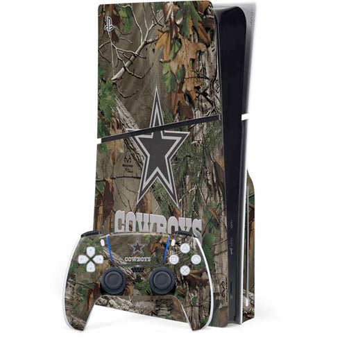 NFL Dallas Cowboys Realtree Xtra Green Camo PS5 Slim Disk Bundle Skin